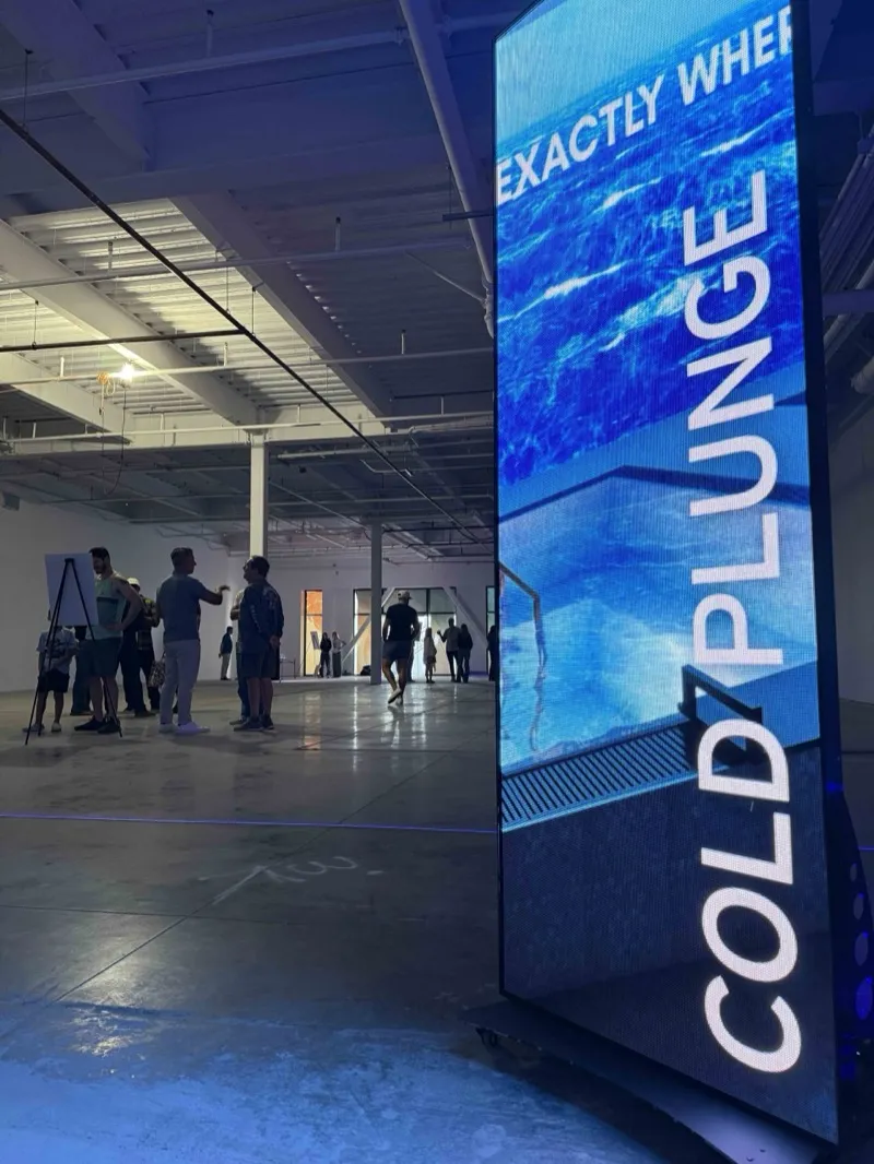 Cold plunge and recovery space at NVRMND wellness center Carlsbad